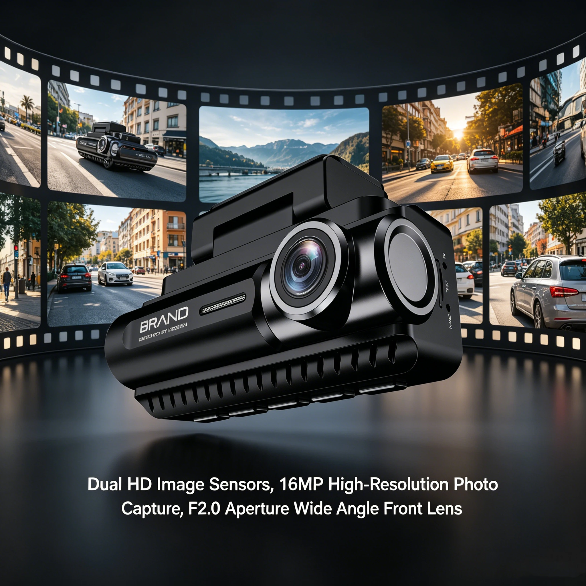 VS209 Car DVR Dash Cam Dual Lens Built-in 5G WiFi GPS APP Connection Real Time Video Preview Accurate Driving Video Recorder