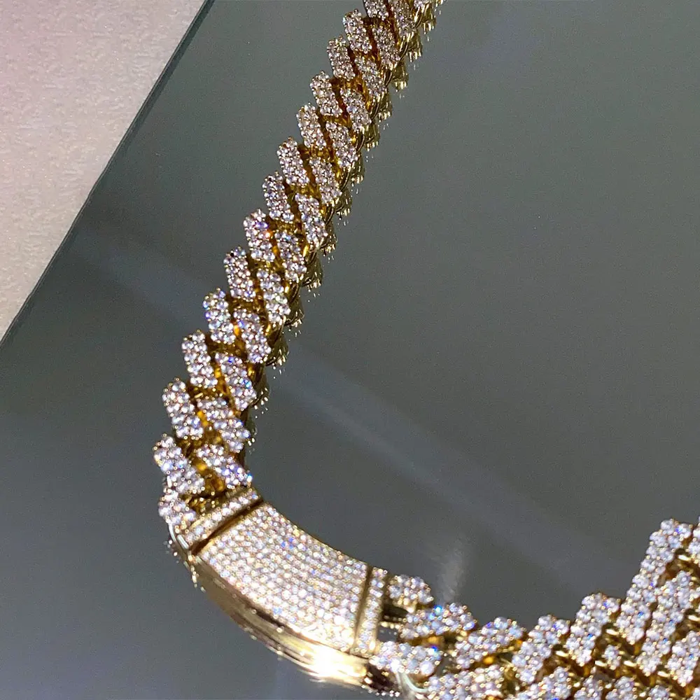 Domineering Exaggerated Miami Cuban Link Chain Diamond Chains Necklaces Men's Daikin Chain