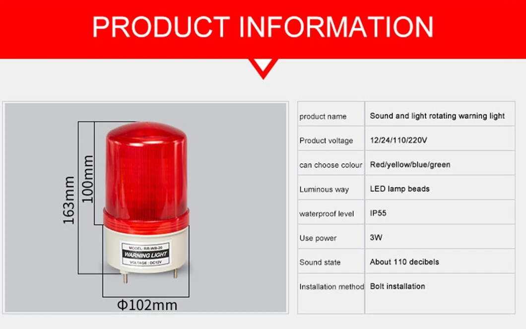 Strobe Signal Warning Light 12v 24v 220v High 110db Decibel Rotary