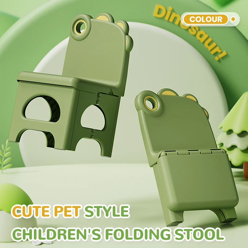 Factory Prices New  Design High Quality Kids Backrest Portable Dinosaur  Folding Plastic Backrest Chair