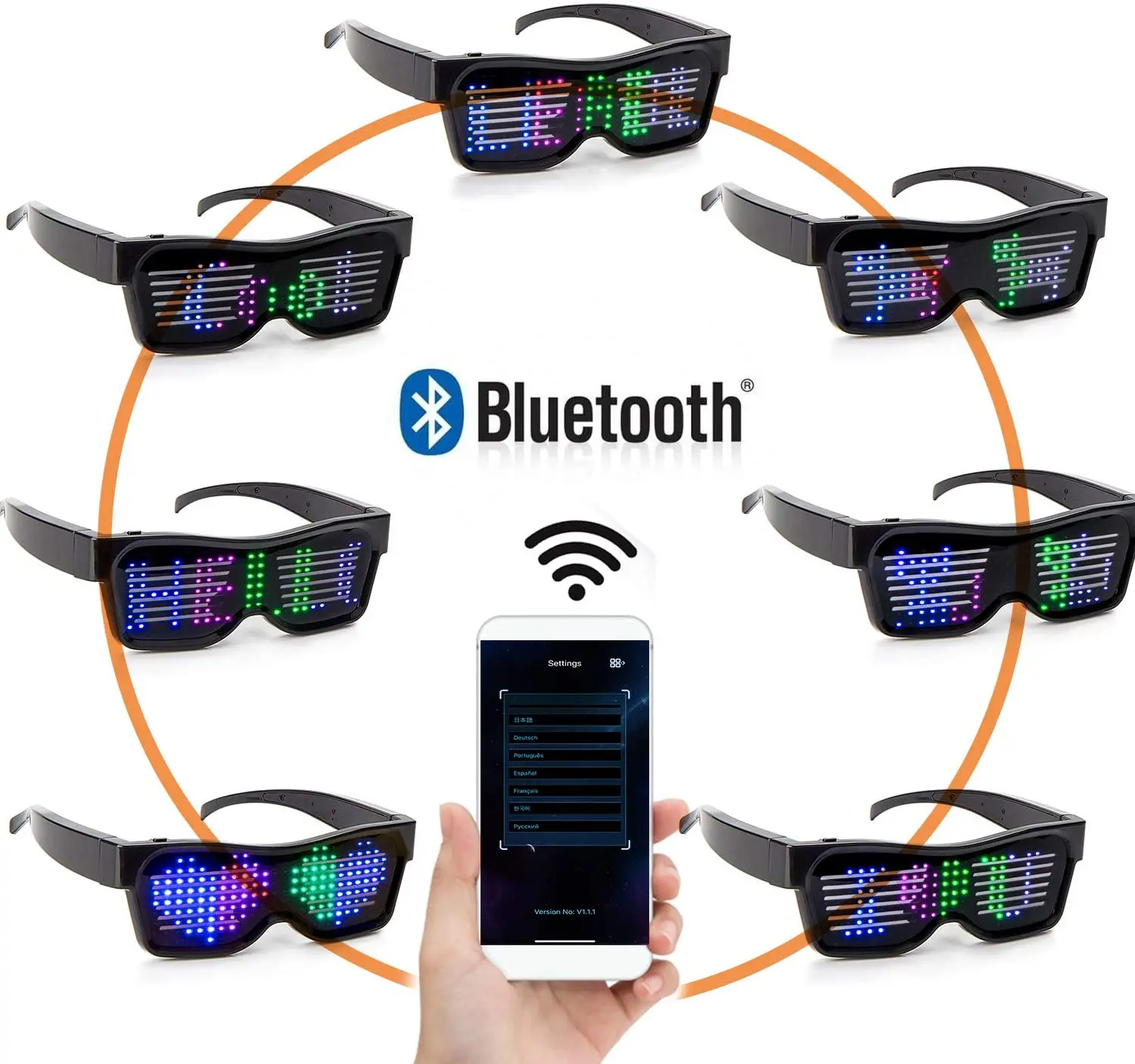 Magic Eyeglasses USB Rechargeable LED Glasses for Fun