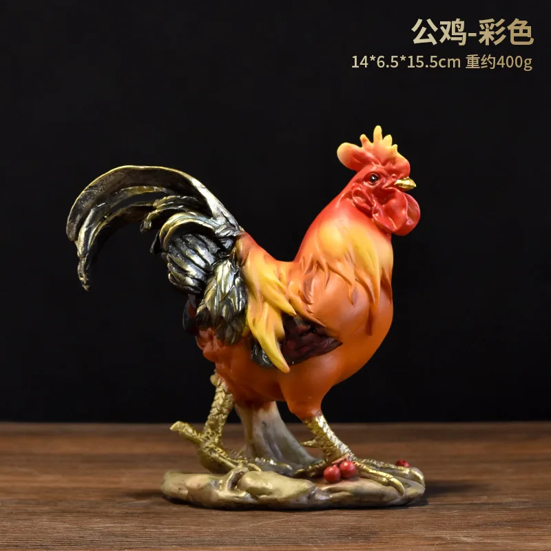 China Factory Customized Various Size and Design Resin Rooster Chicken Statues in Sculpture for Garden Outdoor Decoration