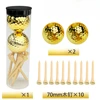 2 golden balls + 10 70MM log nails