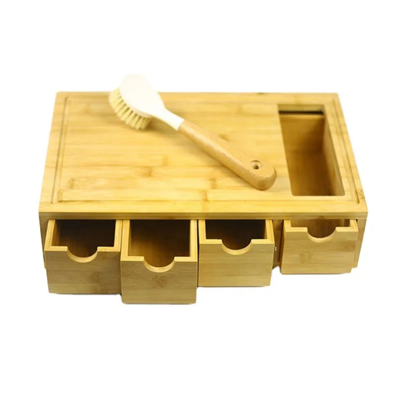 Multifunction Bamboo Chopping Board Set Bambus Schneidebrett Slate