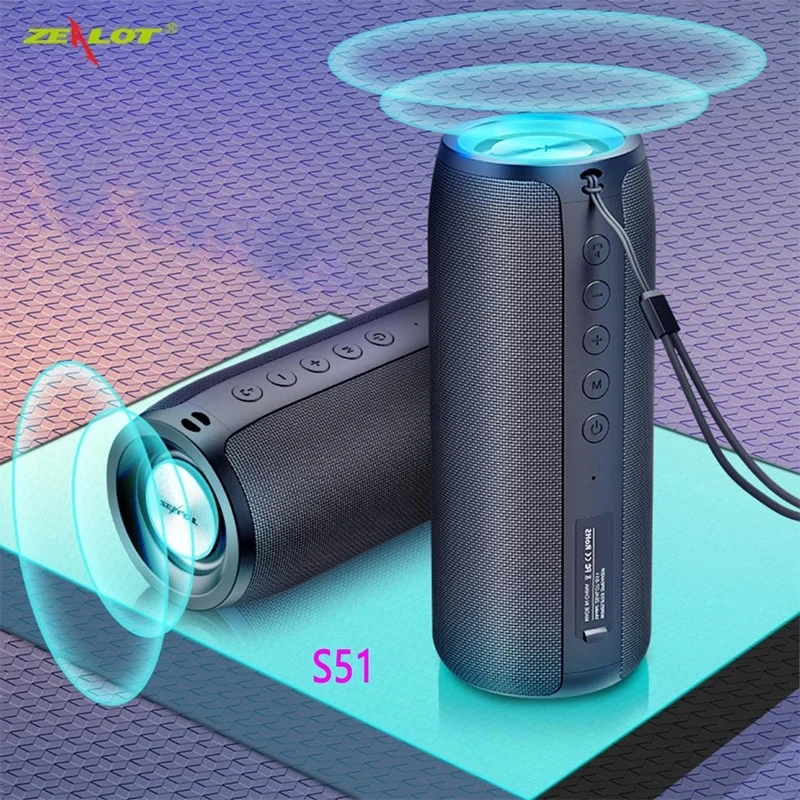 ZEALOT S51 Portable Bluetooth Speaker - Waterproof TWS Wireless Bass ...