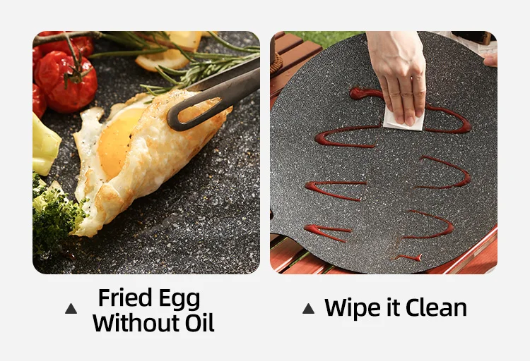 Korean Safety Coating Healthy Smokeless Aluminum Outdoor Camping Double Bottom Induction Non Stick Barbecue Griddle Grill Pan