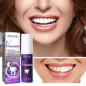 Hot Sell Purple Teeth Colour Corrector Toothpaste Teeth Colour Corrector Private logo