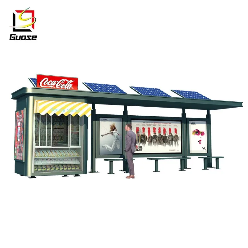 Special Bus Station Design With Sales Kiosk Outdoor Bus Stop Shelter
