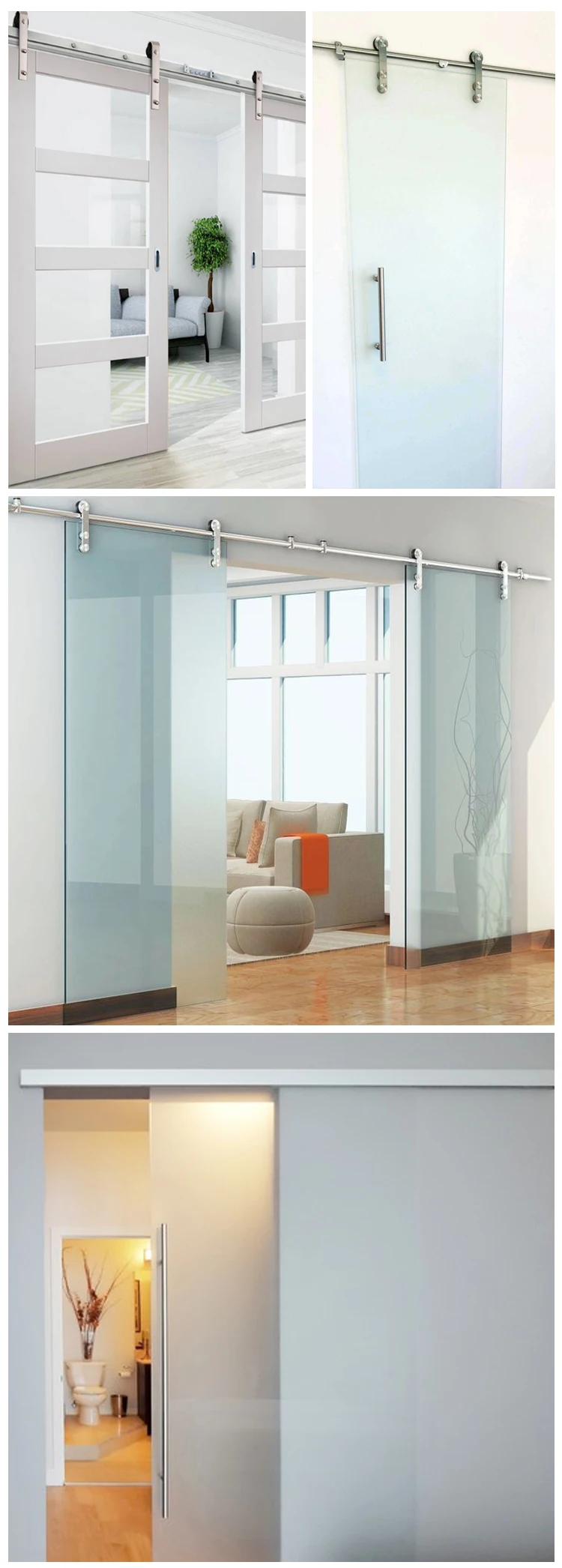 Sliding Frameless Glass Doors Sliding Roller Wheels Door Barn Doors 