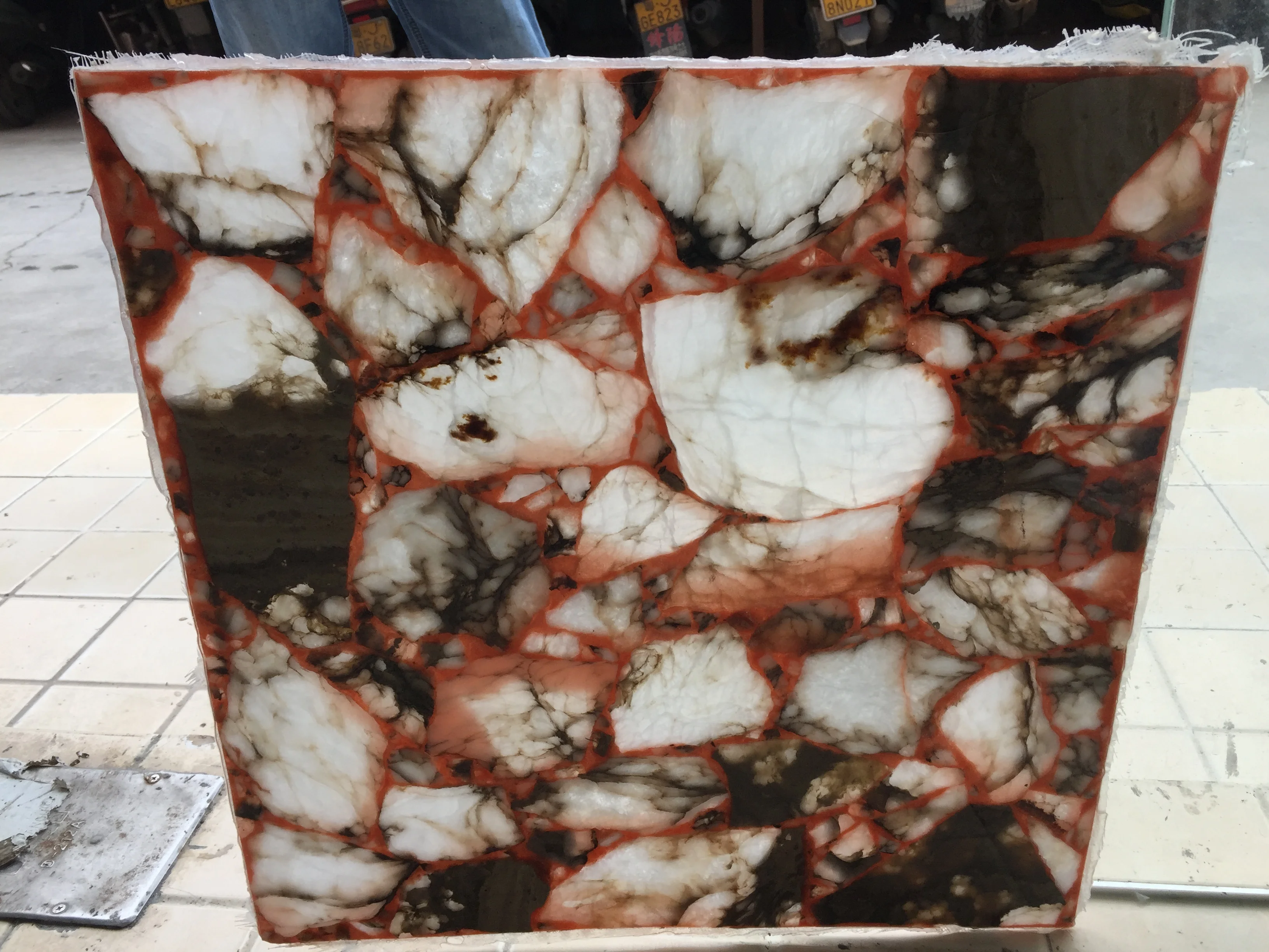 Translucent Artificial Onyx Slabs Translucent Stone Veneer for Bar Counter