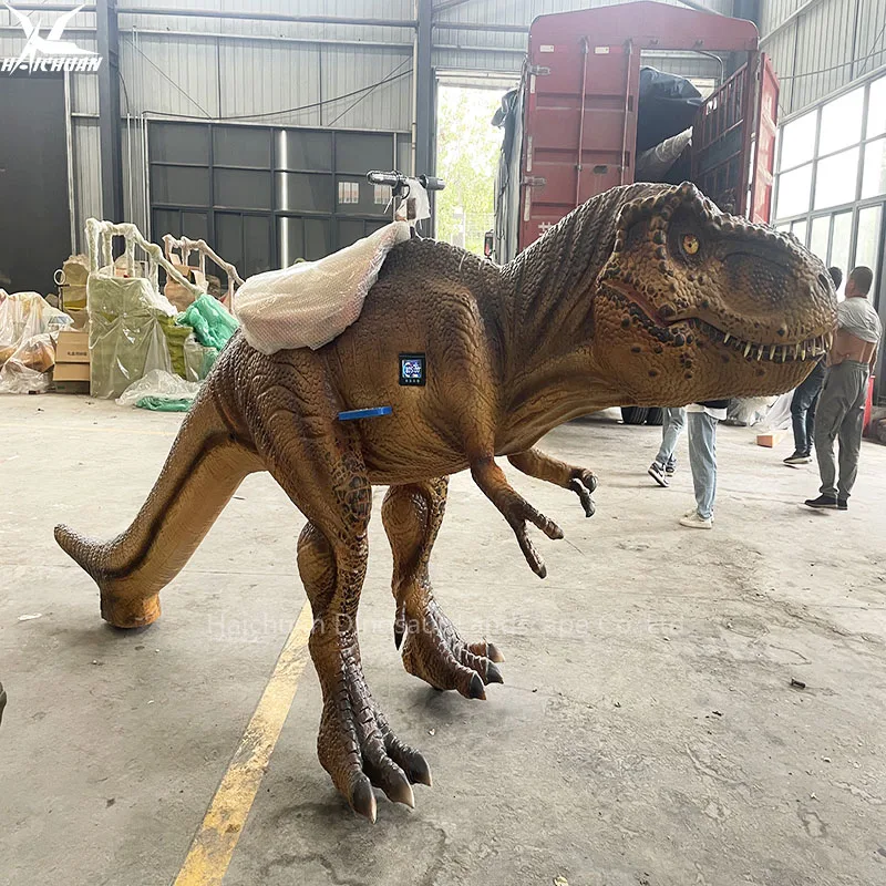 Golden Supplier Customized Realistic Electrical Tricycle Animatronic Walking Dinosaur Ride for Jurassic Amusement Theme Park