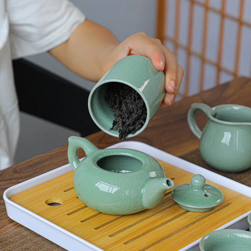 Custom Logo Portable Ceramic Teaware Set with Bag Teapot Travel Teaware, Gaiwan Tea Cups of Tea Ceremony Chinese Kung Fu Tea Set