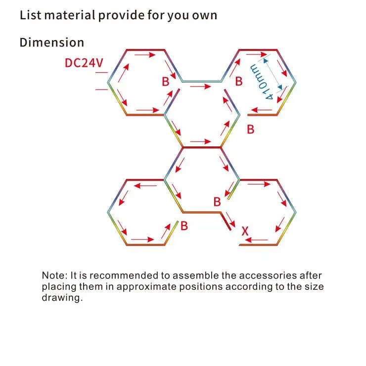 Hexagonal Lights for Ceiling RGB Hexagon Lights RGB LED Hexagon Garage Light