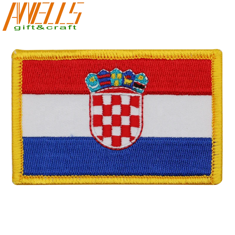 Patch écusson Brodé Drapeau De L'Île De Man | Taille 5 X 8 Cm | Fixation Mâle/femelle Incluse