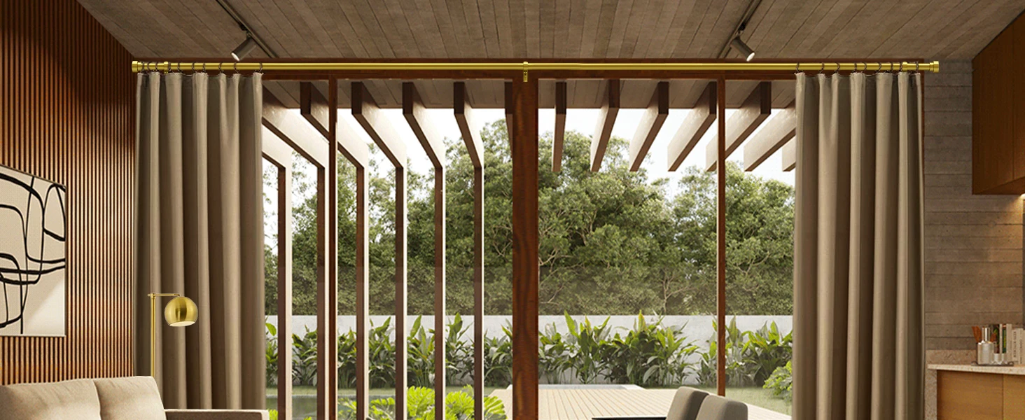 Curtain Rods and Rails 48-84 Inch - Adjustable \u0026 Stylish, image size:1464x600