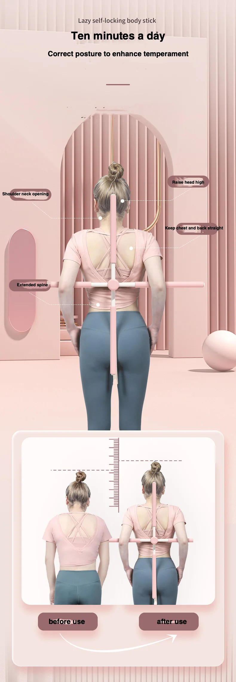 l0095 pilates fitness stick beauty back toning yoga pole dance body yoga stick open shoulder posture corrector-9