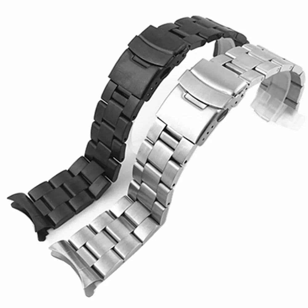 Watchband Arc Edge Stainless Steel Strap Arc Mouth Bracelet Metal Band 20  22mm Watch Band For Casio For Seiko Ect - Buy Watch Bands Product on  