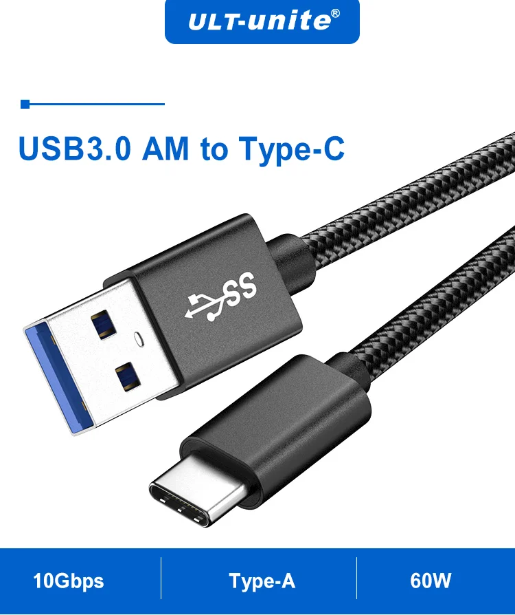 Ultunite Usb 3.0 Cable Male To Male Am To Cm 1m / 1.5m / 2m Usb A To Usb C Charging 10gbps Data