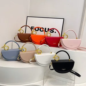 2026 New Luxury Hand Bag For Women Pu Leather Semi Circular Handbag Elegant Handle Women's Shoulder Bag Designer