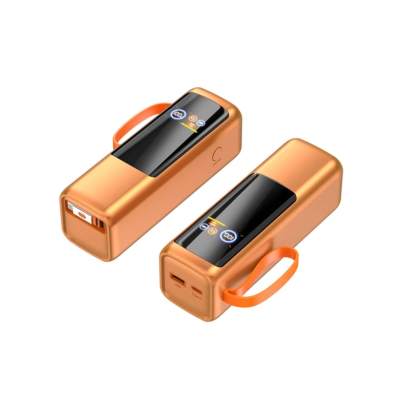 Creative 100W Super Fast Charging Digital Display Power Bank 25000mAh Built-in Cable Lanyard Design Portable Charger PB221