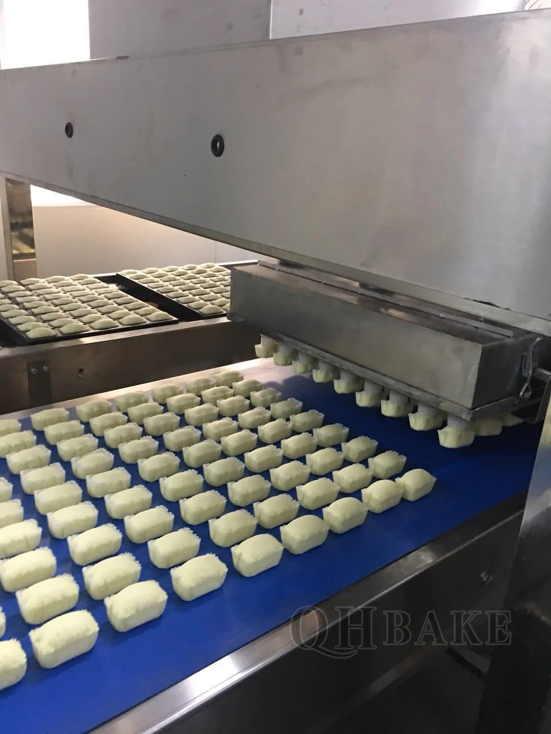 소형 케이크 성형 생산 라인 크림 초콜릿 바 및 코인 초콜릿 주입 기계 이중층 케이크에 적합