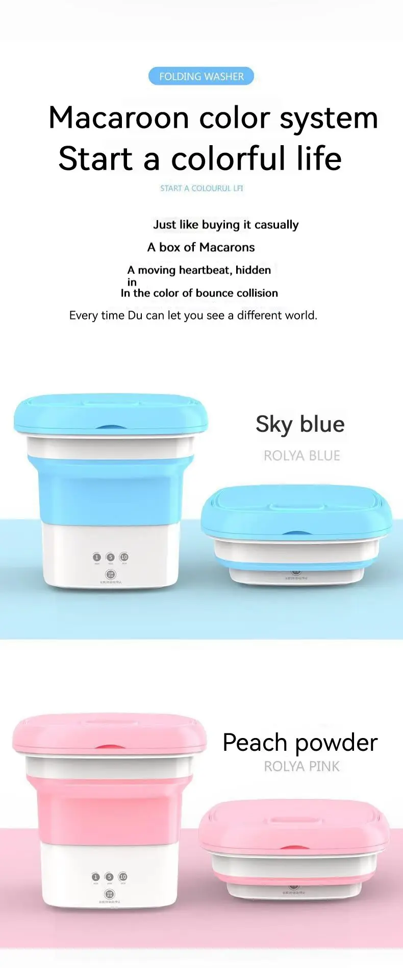 Home Bathroom Travel Ultrasonic Single Tub Mini Portable Underwear Socks Folding Bucket Other Washing Machine