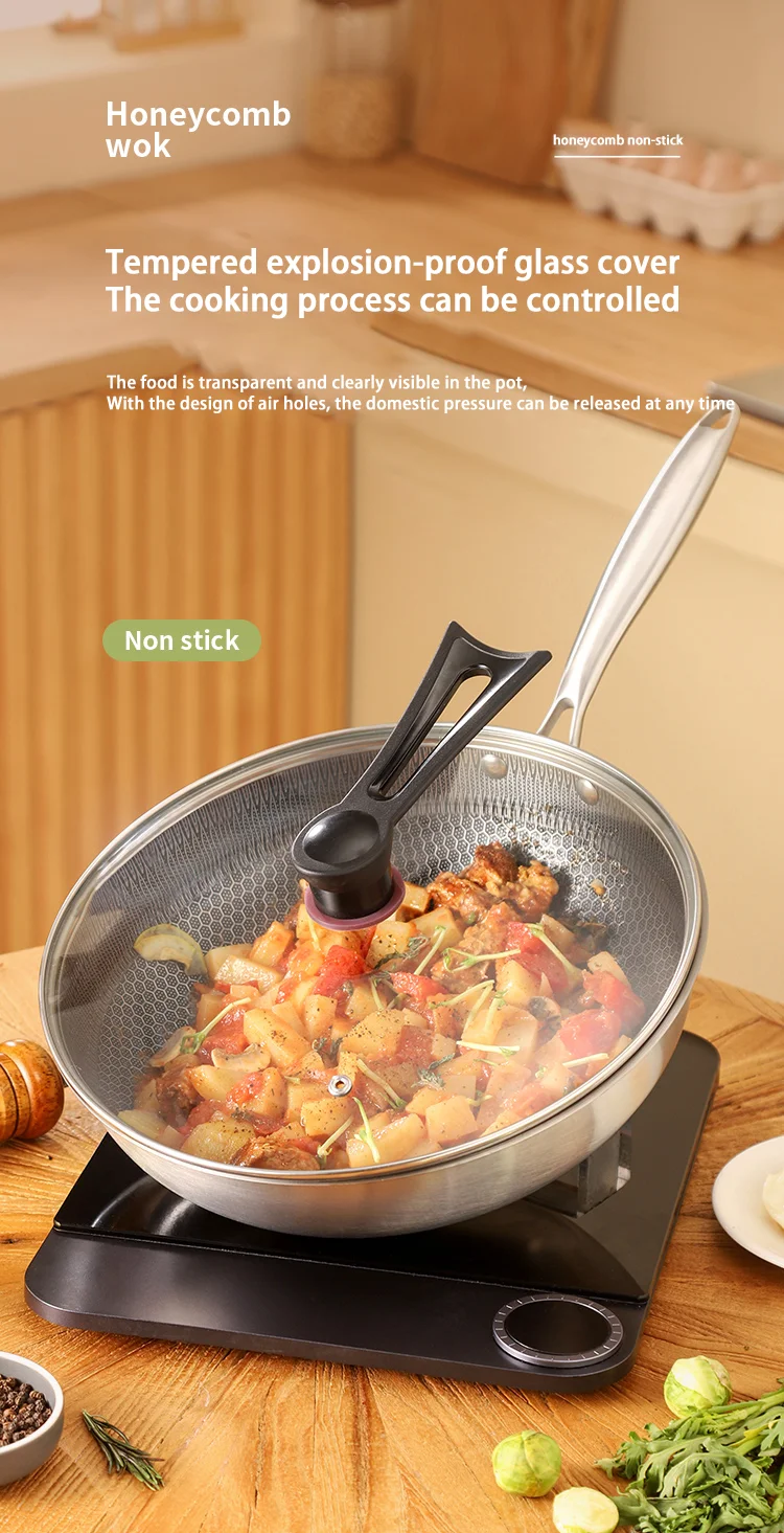 Stainless Steel Wok Uncoated Nonstick Wok Pan Buy Stainless Steel Uncoated