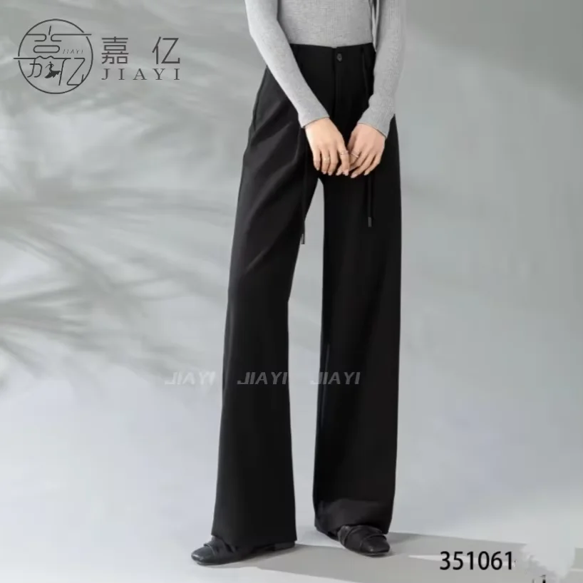 Women's High Waisted Straight Long Palazzo Trousers Casual Loose Fit Zipper Fly Pants for Office Business Work in Spring