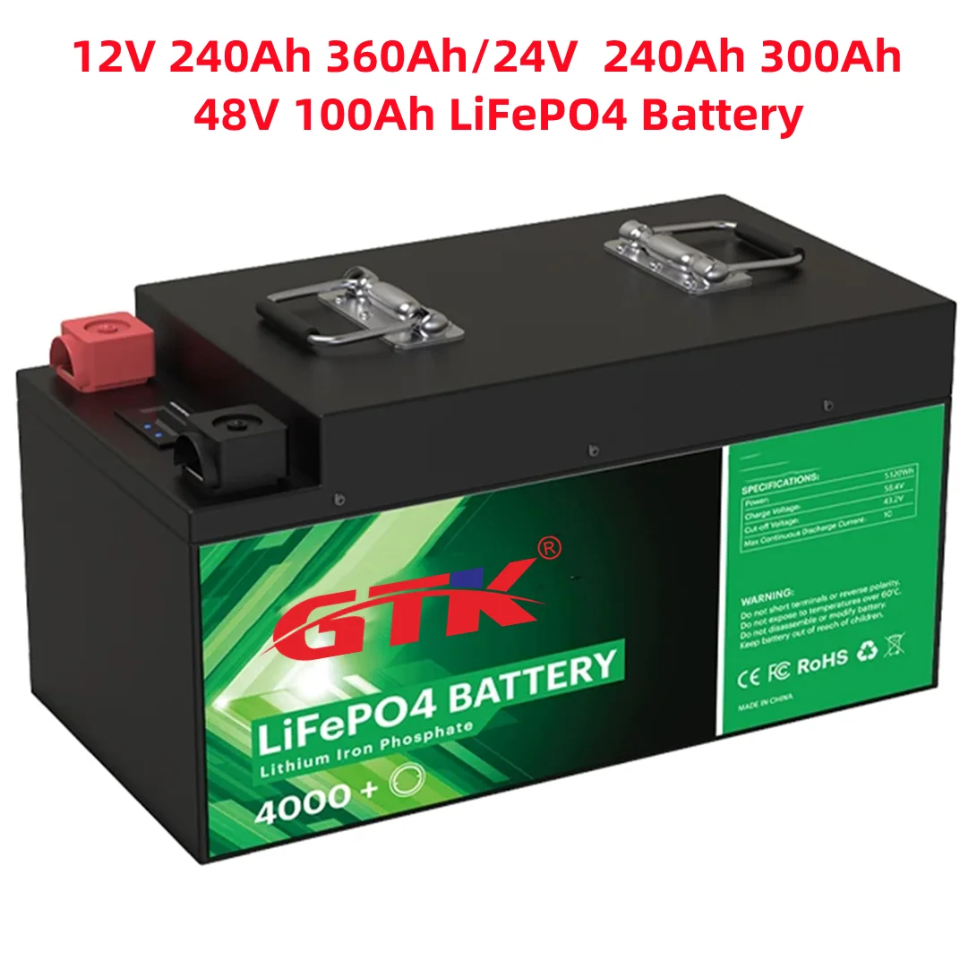 GTK 48V 100Ah LiFePO4 Battery 24V 300Ah 12V 360Ah 240Ah Lithium Golf Cart  RV Rechargeable Battery Pack Built-in Grade A Cell| Alibaba.com