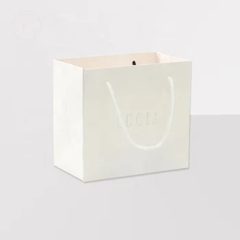 Custom Printed Kraft Gift Shopping Paper Bag Luxury White Brown Style Handles Hot Stamping for Candle Featuring Your Own Logo