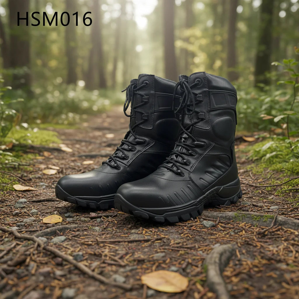 ZYF,Plateau Training Good Support Design Full Leather Combat Boots Forest Hiking Adequate Cushioning Sole Fighting Boots HSM016