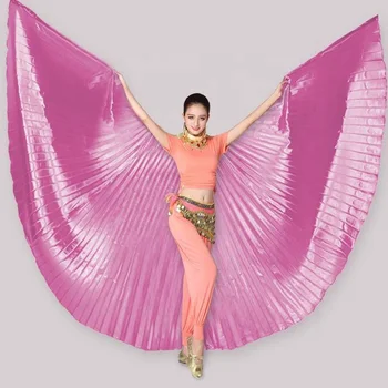 ladies dance performance wear golden belly dance costume prop isis wings