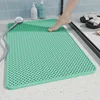 Shower mat - woven texture, green