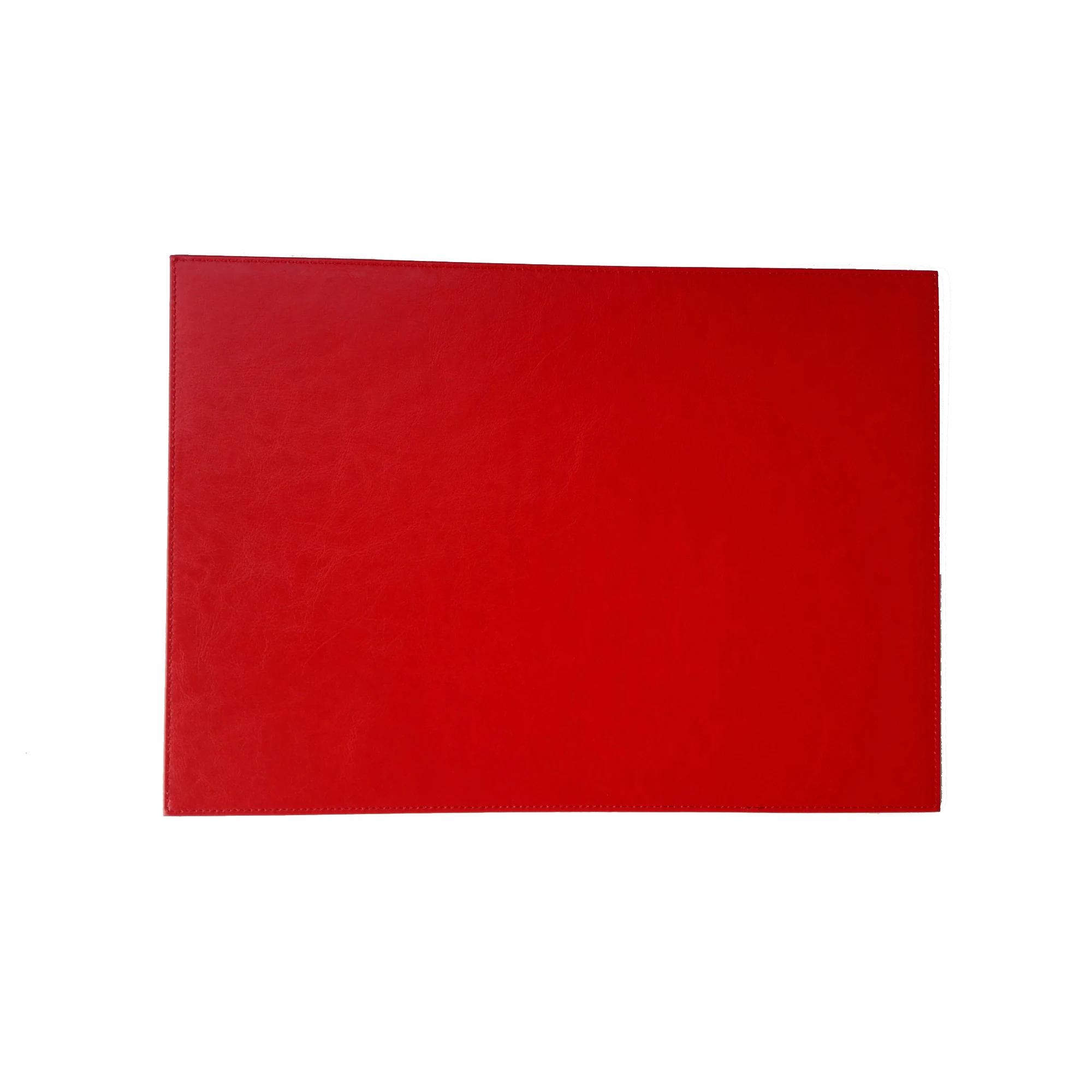 Custom Durable 14x10 Inch Insulated Red PU Leather Dining Table Placemat  for Restaurant with Wipeable