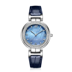 Noble Pearl Ladies Quartz Wristwatch Citizen Movement 33mm Alloy Dial Display Fashionable Charm Design Crystal Pearl Accents