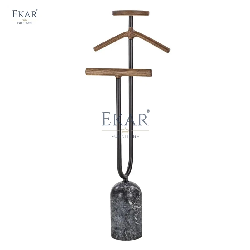 Modern Sleek Wooden Coat Rack with Ample Hanging Space Iron Stand for Living Room Kitchen Bathroom Hall Warehouse Laundry