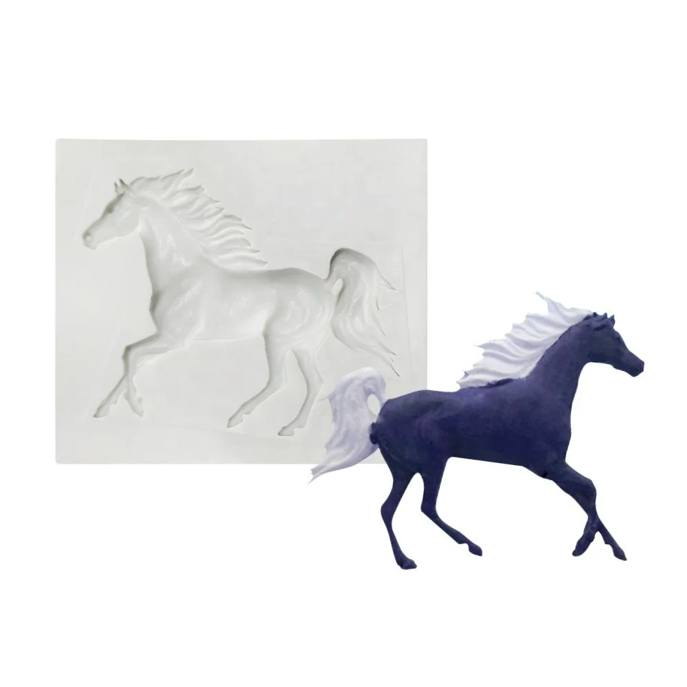 3D silicone mold resin clay Pegasus flying horse mold decor for chocolate cake baking tools
