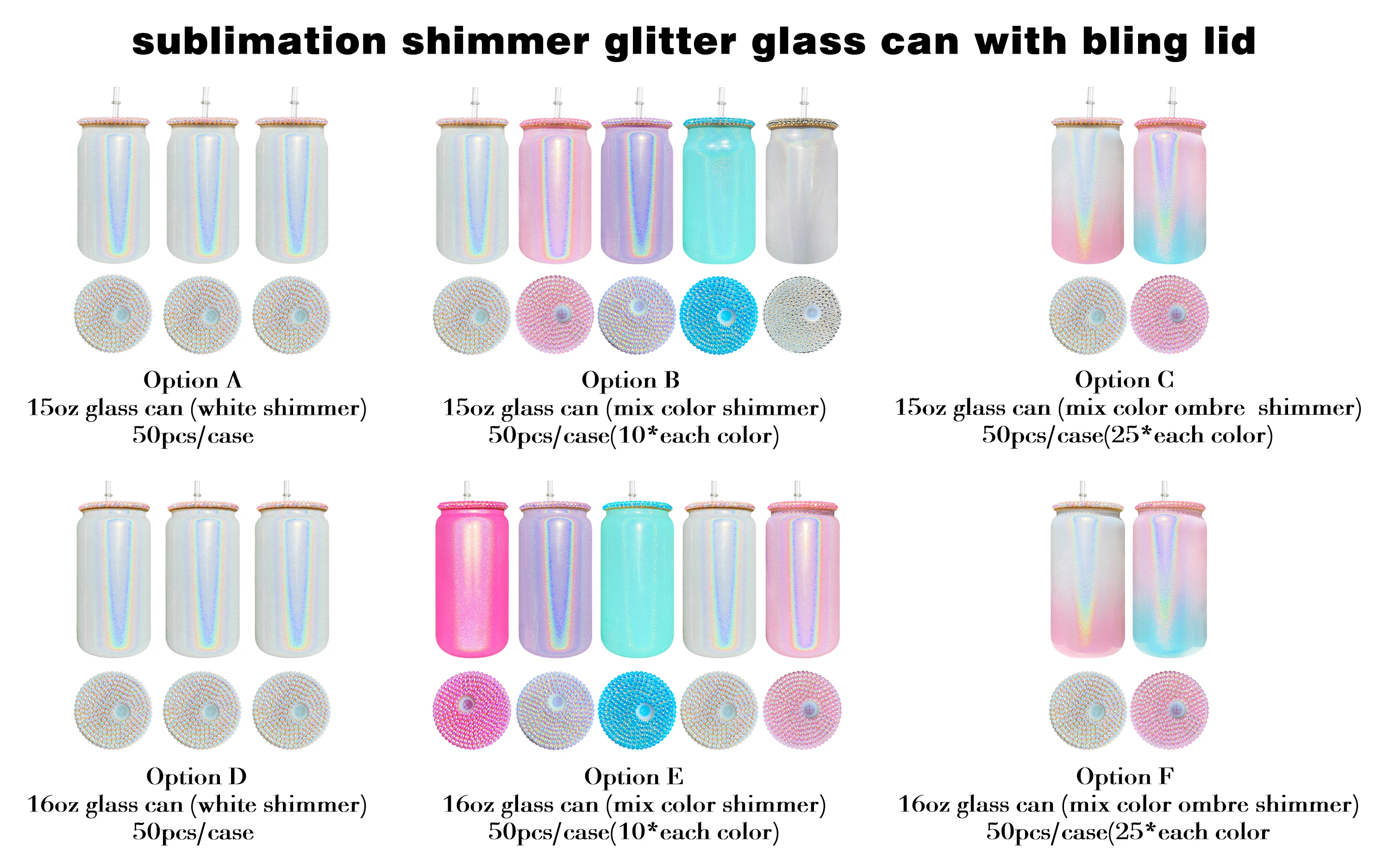 16oz White Shimmer Sublimation Glass Can – Krafty Cups 4 U