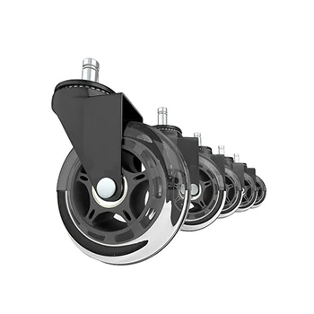 Dohobby 5-Pack Office Chair Caster Wheels With Brakes - PU Rubber Heavy Duty Replacement Casters - View #3