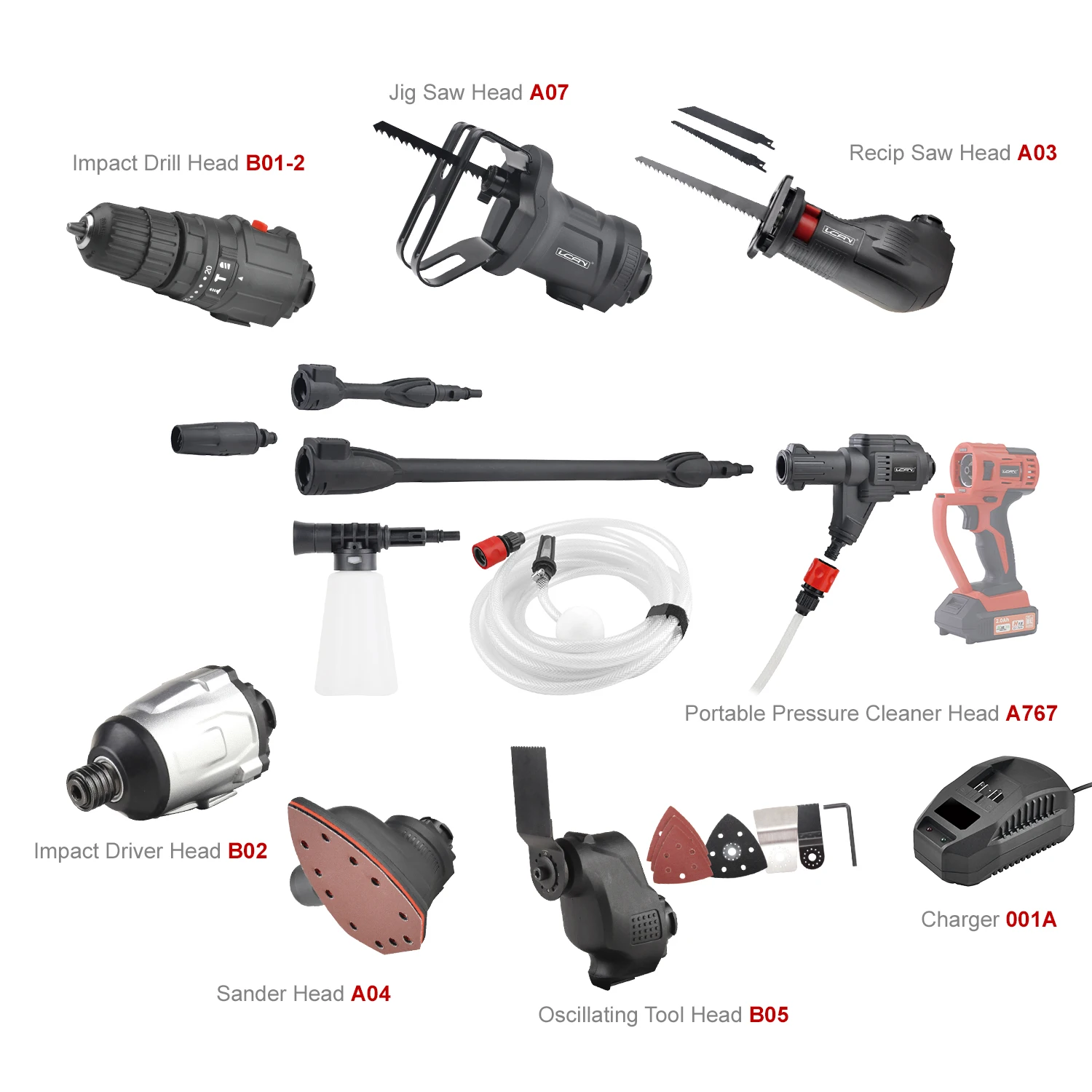 20v Allinone Multi Function Cordless Tool Combo Kit With Quick Change