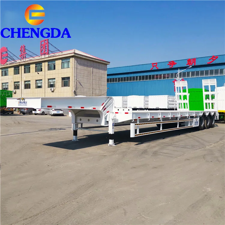 China Gooseneck 3 Axle Used Lowboy Low Bed Trailer for Sale