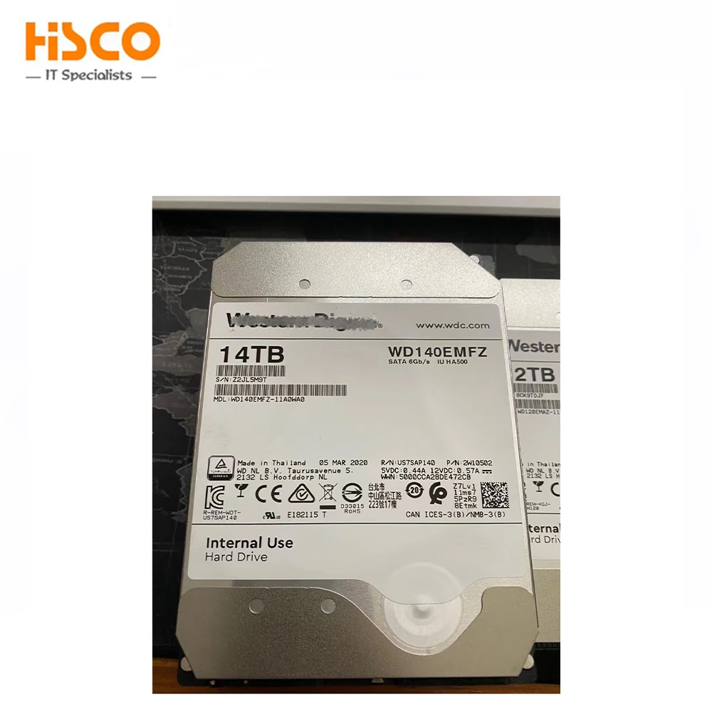 WD140EMFZ 14TB 5.4K 256MB Buffer SATA-6Gbps 3.5inch Internal Hard Disk  Drive For Server HDD