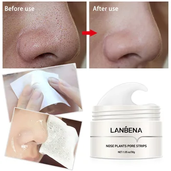 Lanbena nose mask air clean black head remove organic nose mask (paper) acne nose mask remove strips pore strip