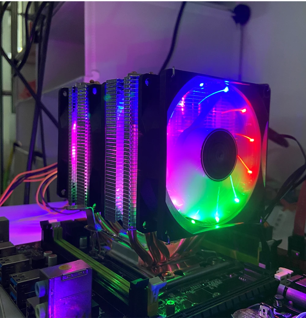 4 Pin PWM RGB Cooling Fan 6 Heat Pipes PC Radiator for Intel LGA 1150 ...