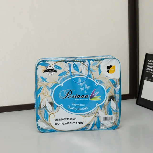Custom logo PVC Zipper Travel Toiletries Set Plastic Bag Quilt Storage Bag Blanket Bag