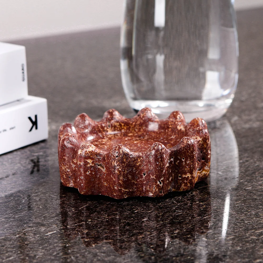 Modern Design Custom Size Round Marble Ashtray Natural Stone Cigar & Cigarette Smoking Portable Factory Prices