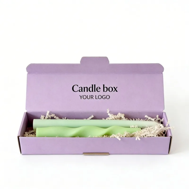 Scatole regalo in cartone per candele sottili, scatola pieghevole personalizzata con il vostro LOGO aziendale, imballaggio vuoto per candele sottili con finestra