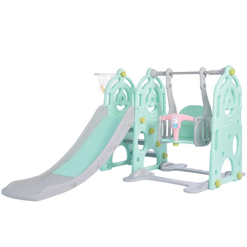 Hot sale indoor playground children plastic game fence play toys with slide and swing
