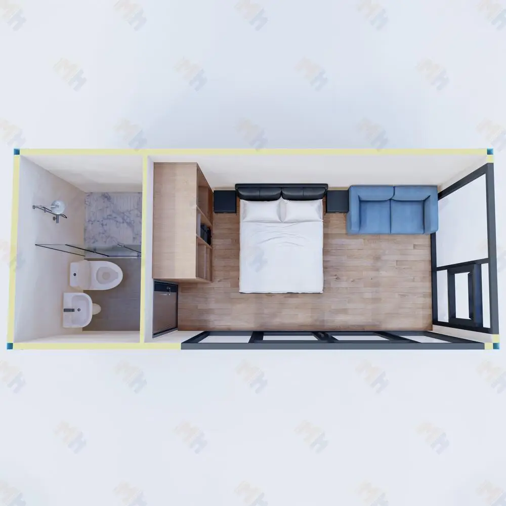 Mh Blue Container House Prefabricated Homes Ready Made Prefab House