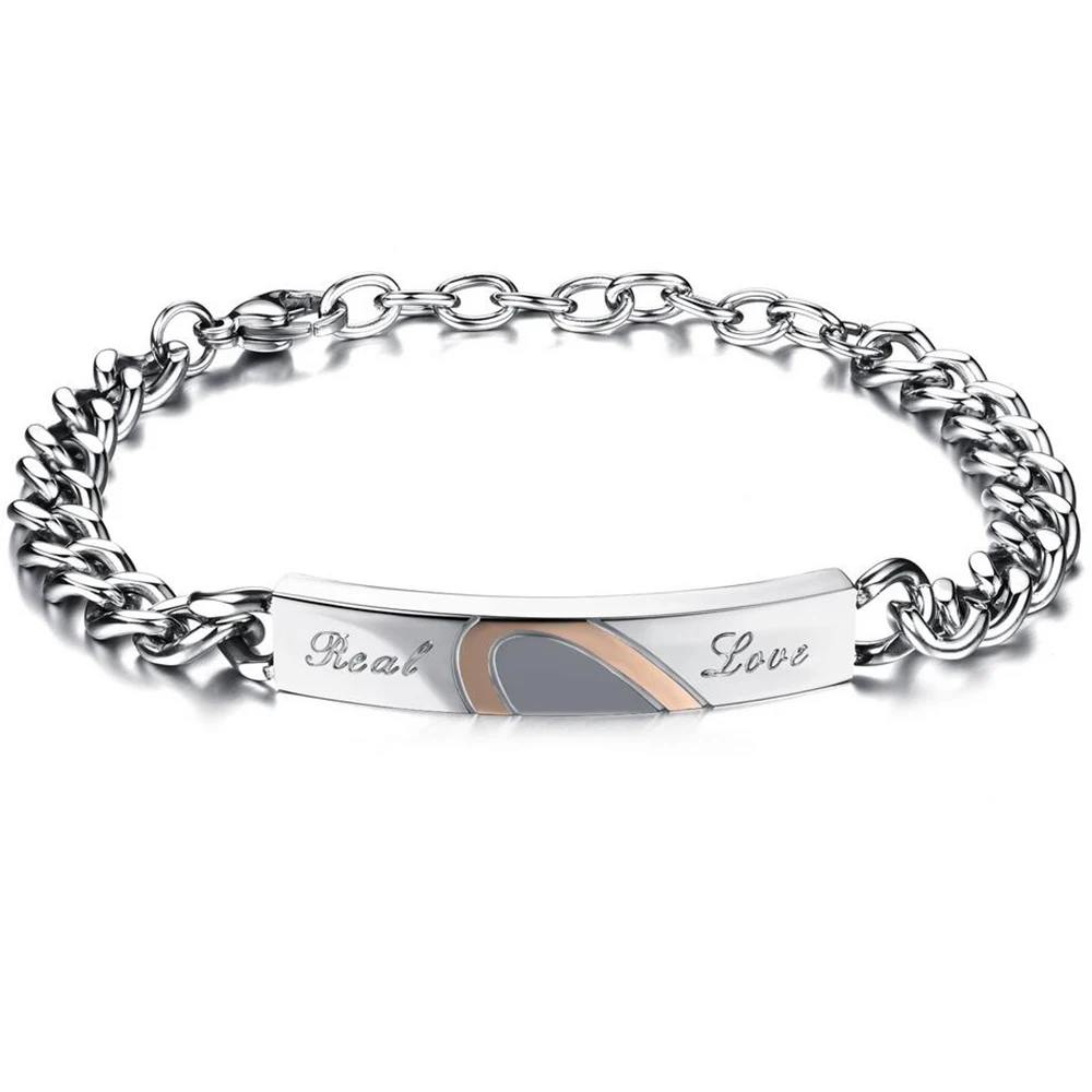 Set Gioielli Coppia Collana E Bracciale In Acciaio Inox Con Corona E Pietre CZ, Sua Regina Suo Re